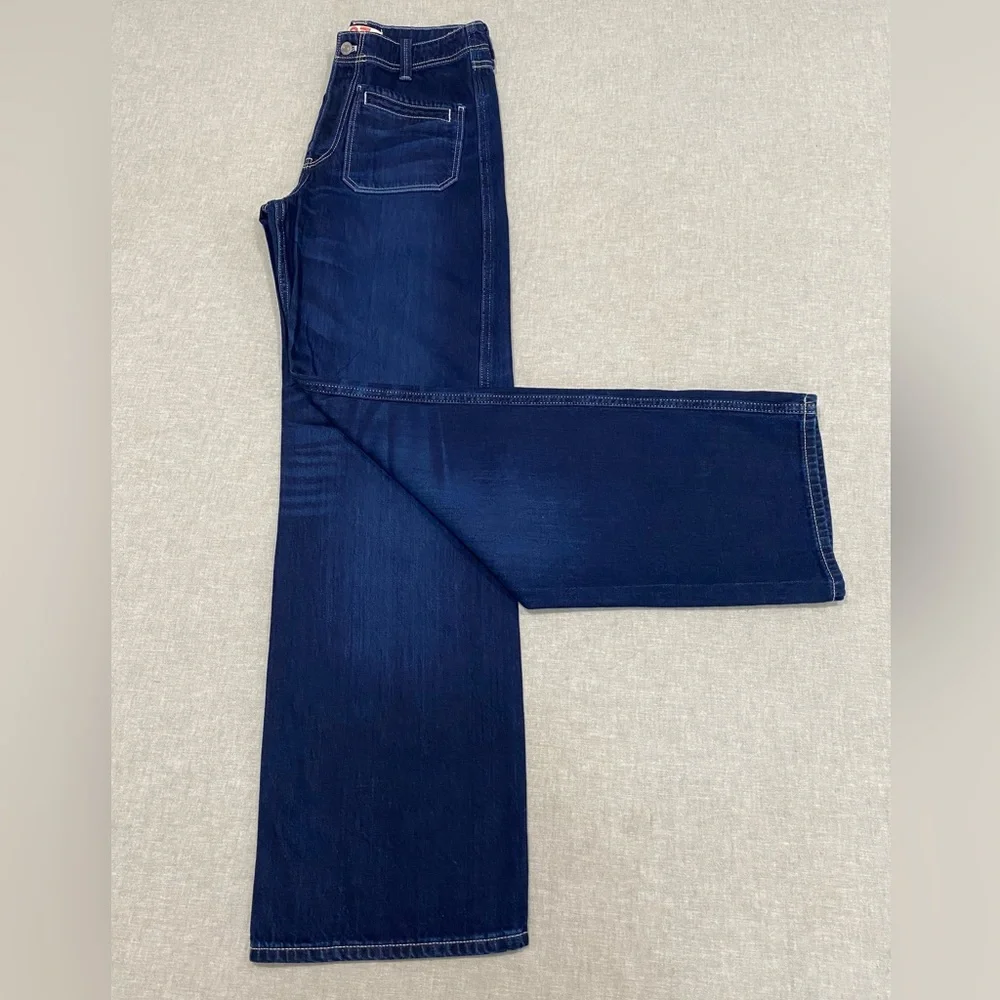 We The Free, Women's Wide Leg Pants, High Rise, Size 27 Dark Blue - Picture 4 of 14